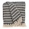 Nassau Collection Beige and Black Handloom Throw Blanket 52" x 67"